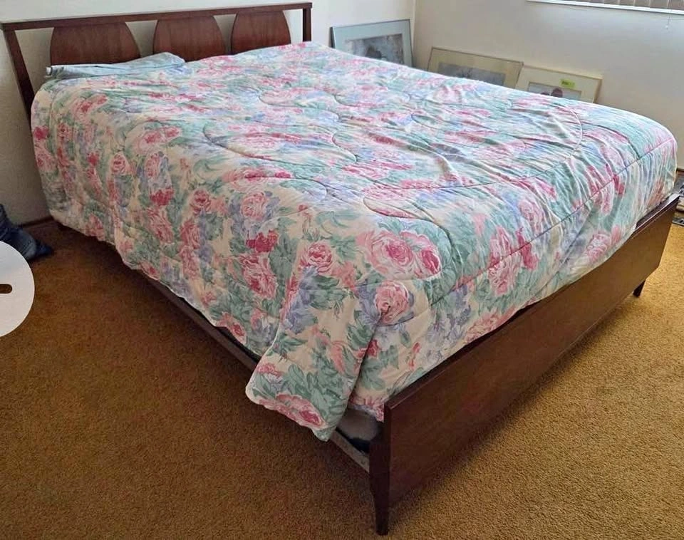 Double Mattress with Spring Box Headboard Frame