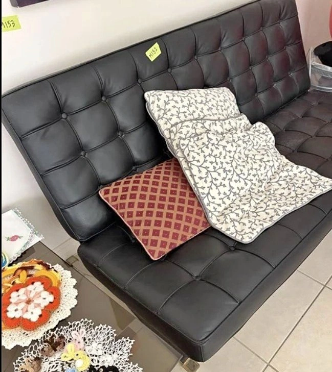 Black Leather Sofa - Perfect Condition