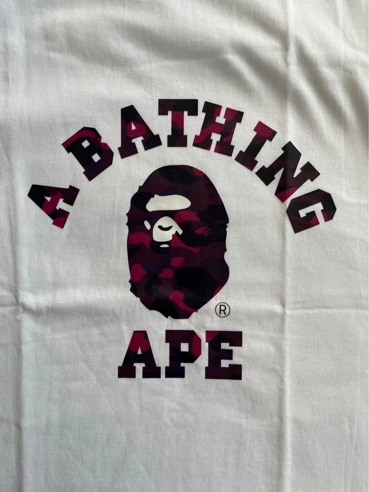 Purple Camo BAPE College T-Shirt - photo 3