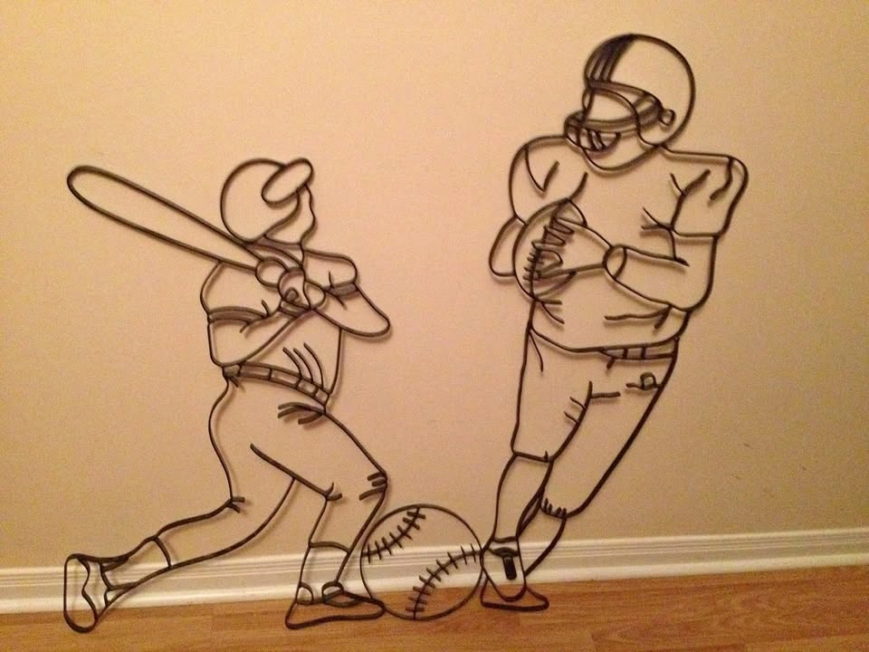 Rec room Metal wall sports decor