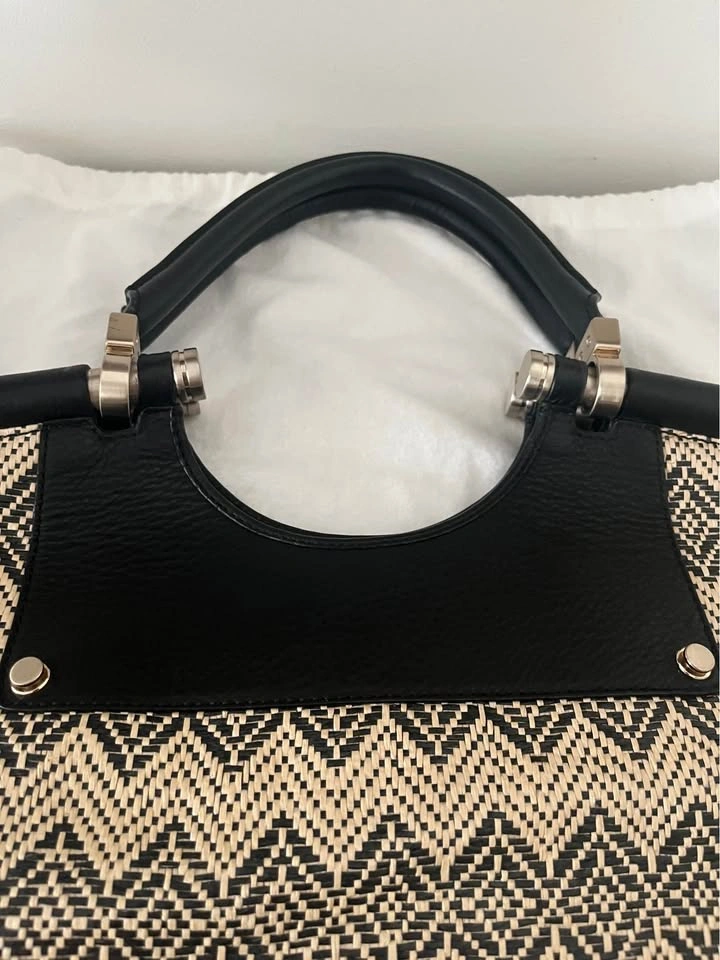 Banana Republic Straw and Leather Woven Purse/ Tote - photo 5