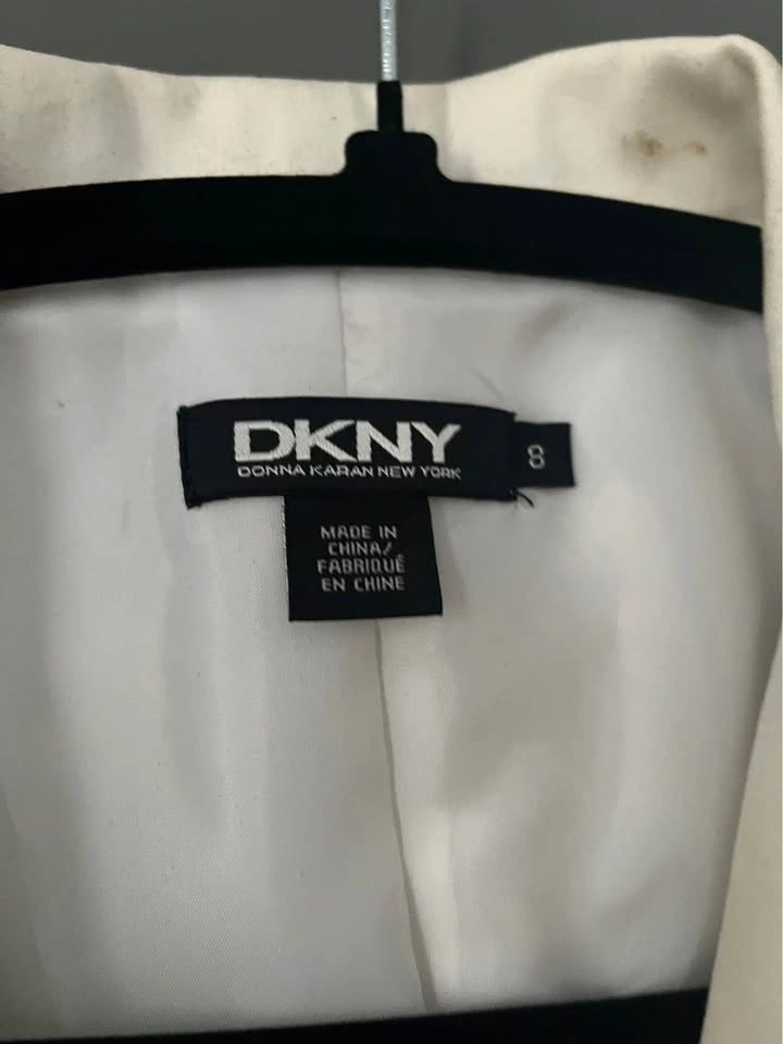 DKNY White Cotton Blazer - Size 8 (Medium) - photo 3