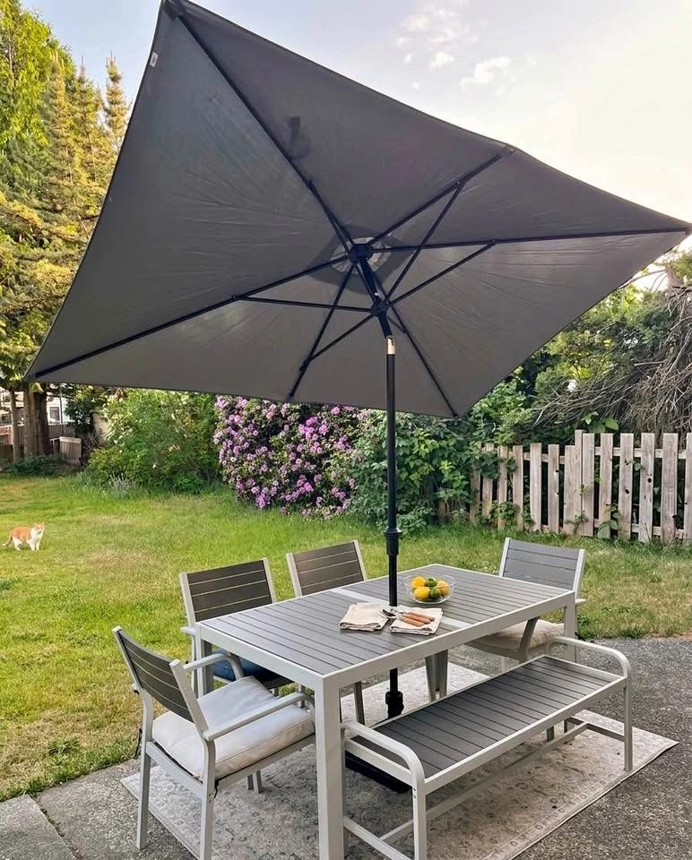 IKEA Själland Patio Dining Set Table, 4 Chairs, Bench, Cushions