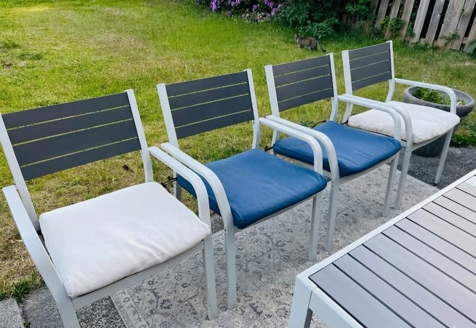 IKEA Själland Patio Dining Set Table, 4 Chairs, Bench, Cushions - photo 4