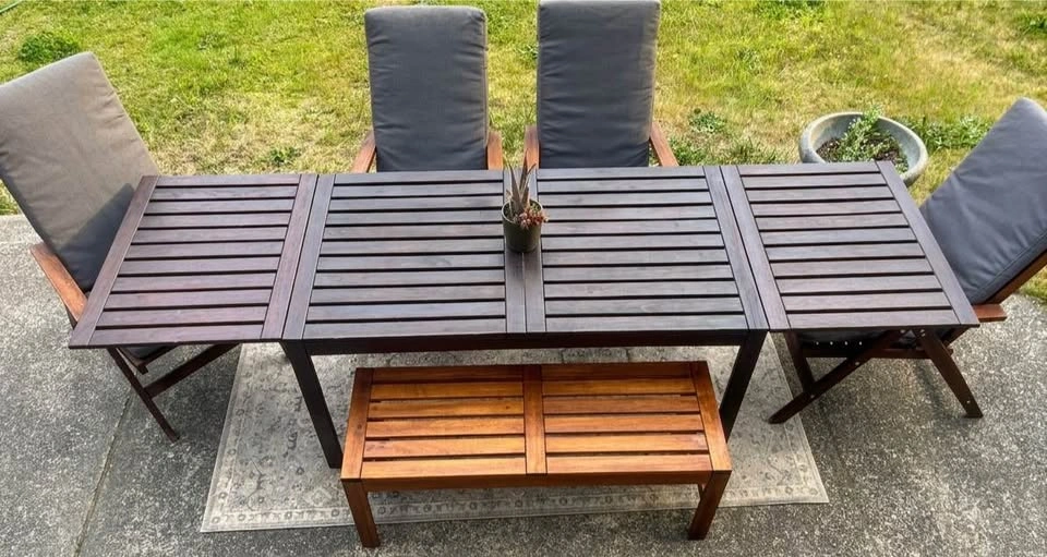 IKEA ÄPPLARÖ Patio Set – 4 Recliners + Extendable Table - photo 3
