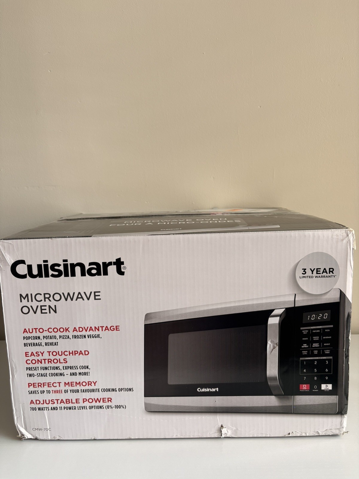 Cuisinart Compact Microwave Oven - 0.7 cu ft - Black/Stainless - photo 5