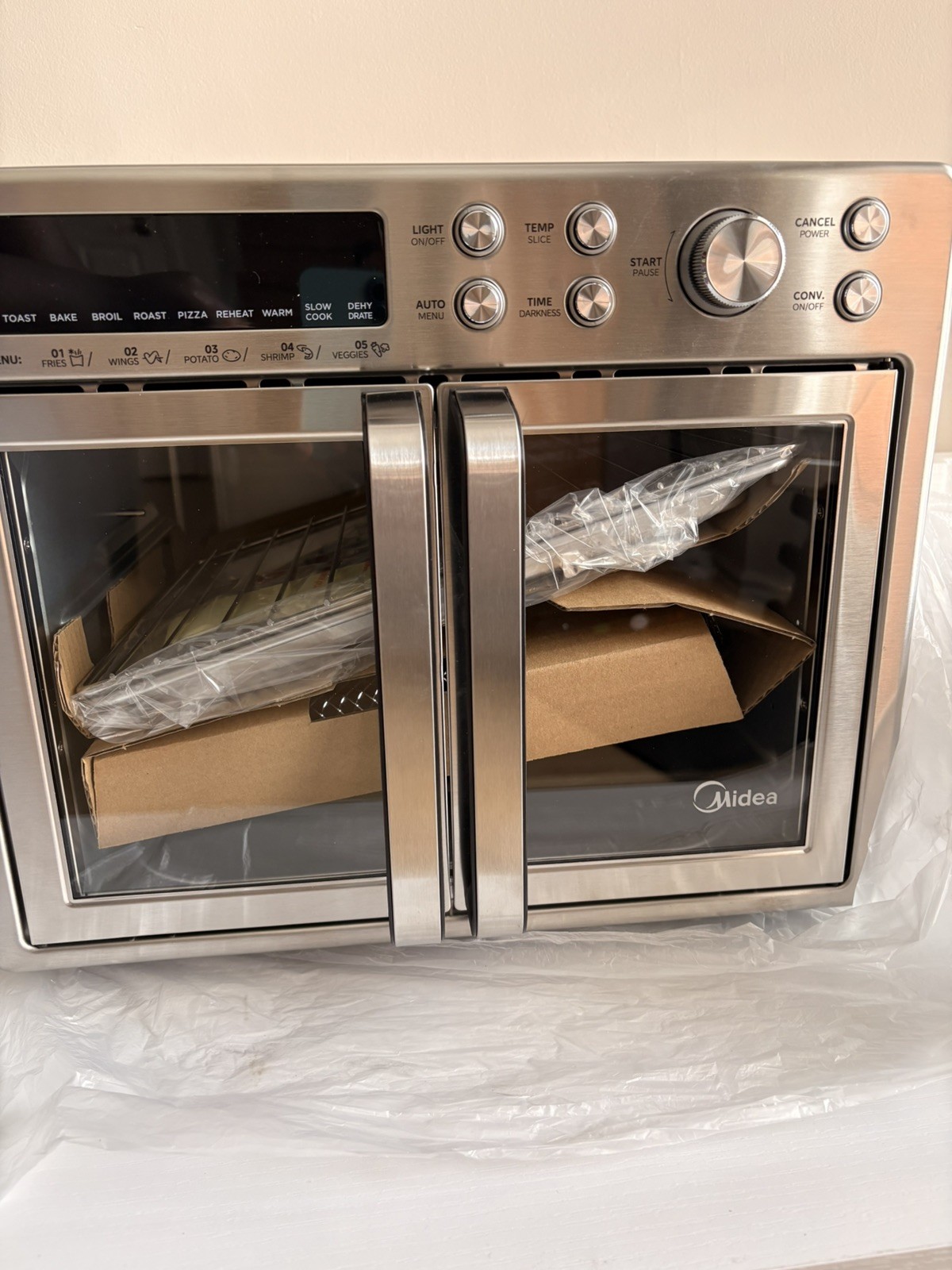 MIDEA FLEXIFY FRENCH DOOR AIR FRYER OVEN - 26.4QT STAINLESS STEE