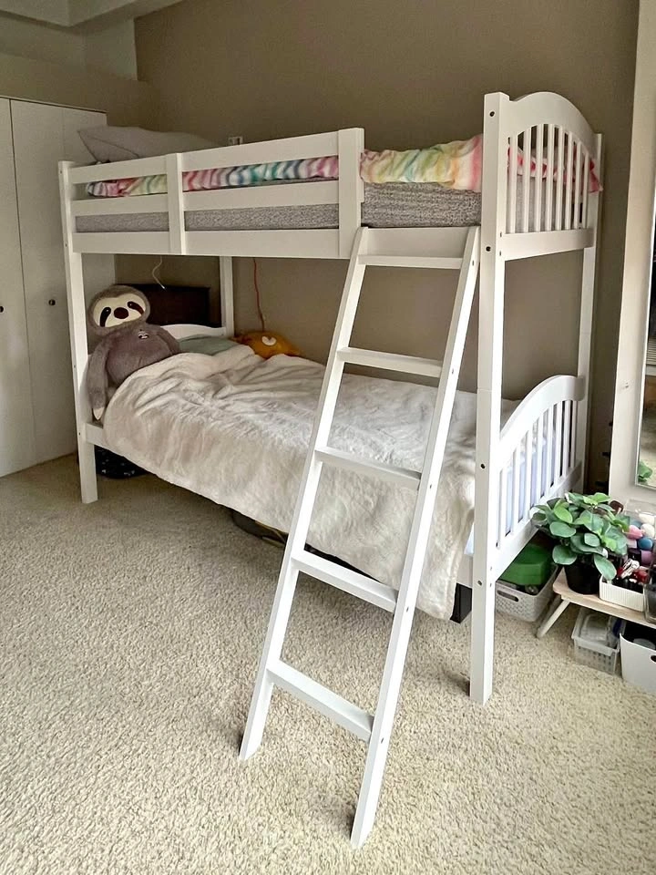 Twin Bunk Bed Frame (Mattresses X) - Converts into Two Twin Beds