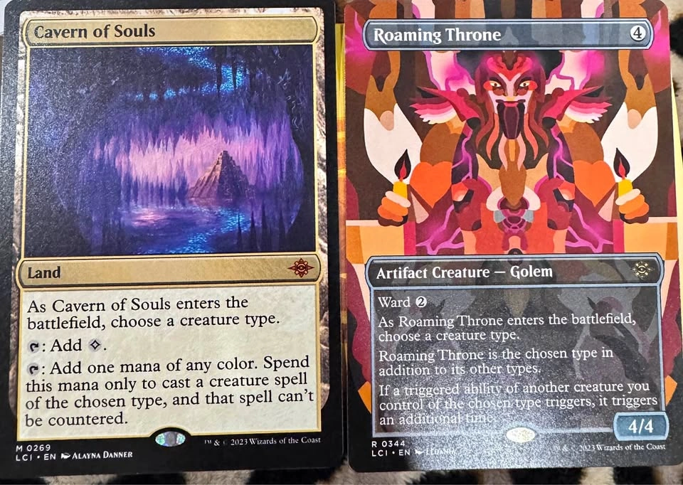 Cavern of Souls and Roaming Throne - Magic Cards