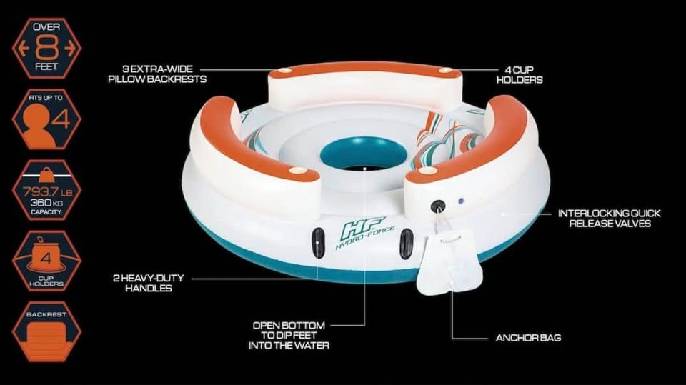 4 Person Inflatable 8ft Floating Party Island (New in Box) - photo 3