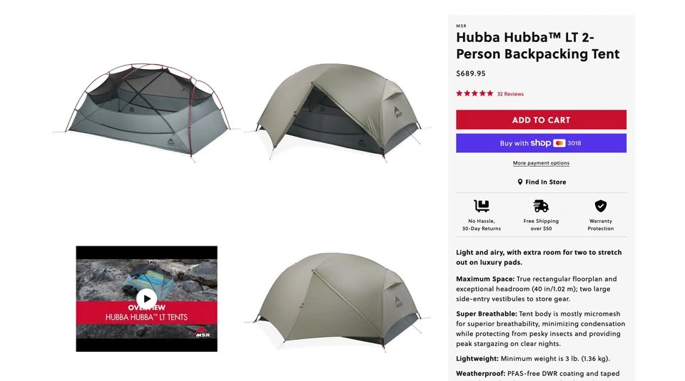 MSR Hubba Hubba LT 2-Person Backpacking Tent - photo 4