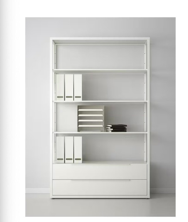 Ikea FJÄLKINGE Shelving Unit with Drawers - White