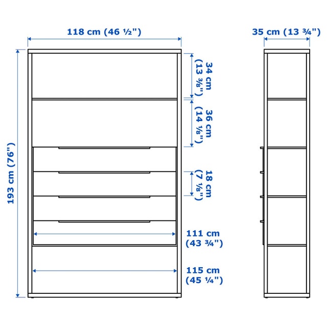 Ikea FJÄLKINGE Shelving Unit with Drawers - White - photo 2