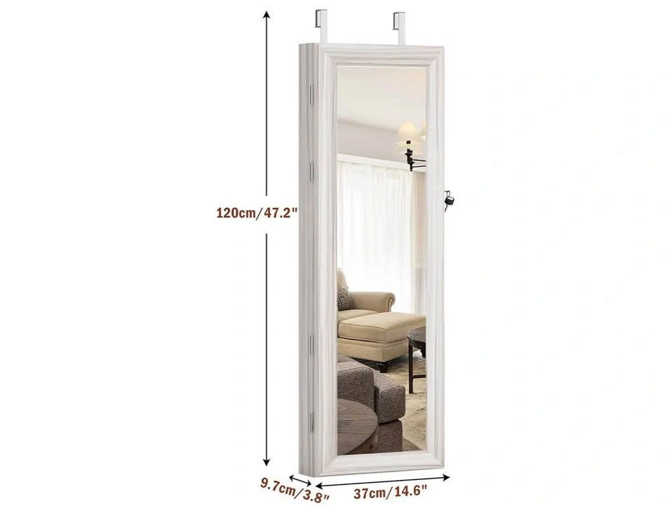Jewelry Cabinet with Full-Length Mirror Lockable Over The Door H - photo 3
