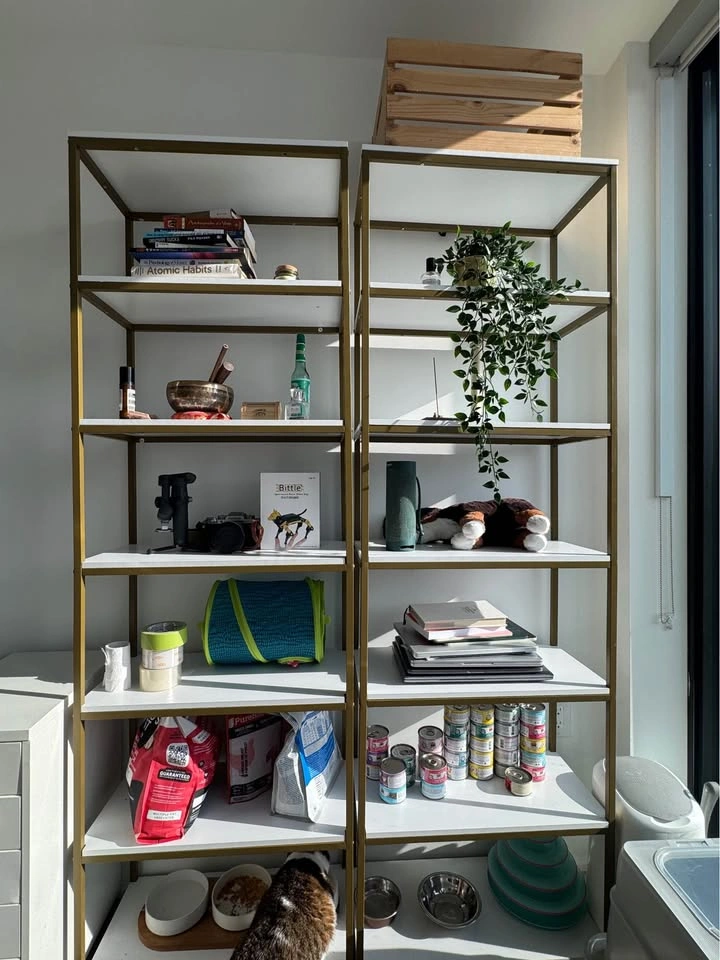 White gold 6-tier Metal shelf bookcase （ONLY 1 left) - photo 3