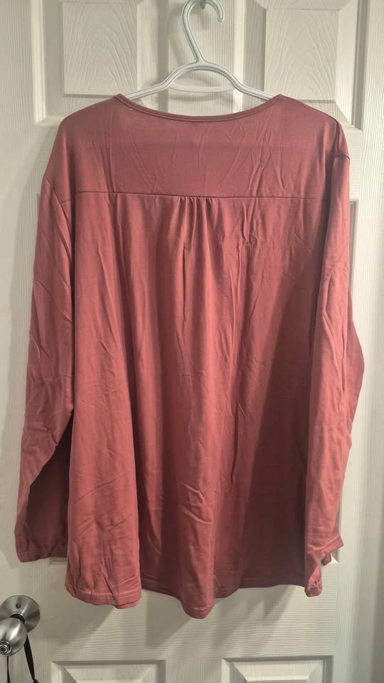 VISLILY Plus Size Long Sleeve Tunic Top 26W Dusty Rose - photo 3