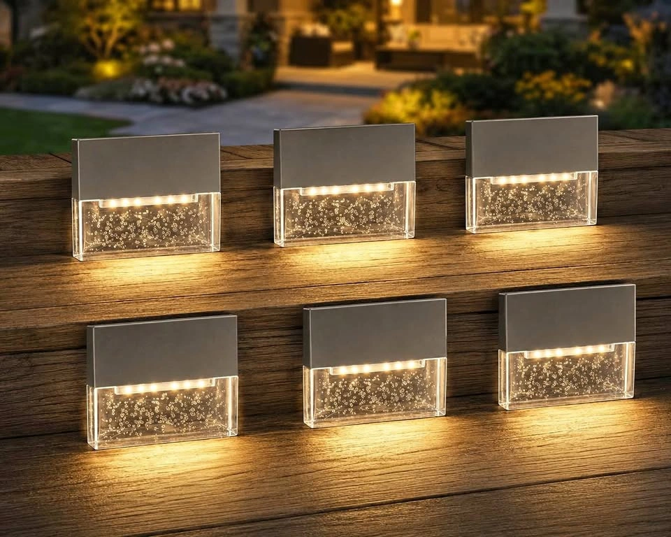 6-Pack Solar Deck Lights Outdoor Waterproof LED Stair Lights| Br