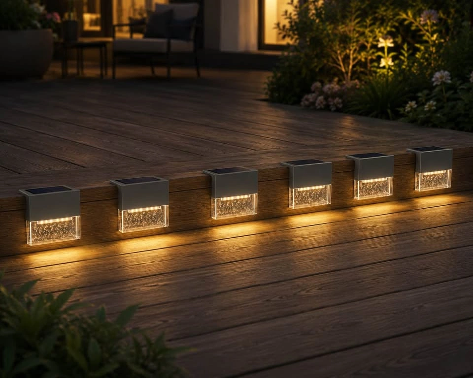 6-Pack Solar Deck Lights Outdoor Waterproof LED Stair Lights| Br - photo 2