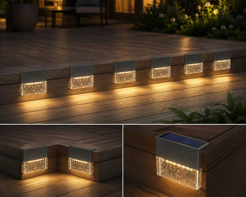 6-Pack Solar Deck Lights Outdoor Waterproof LED Stair Lights| Br - photo 4