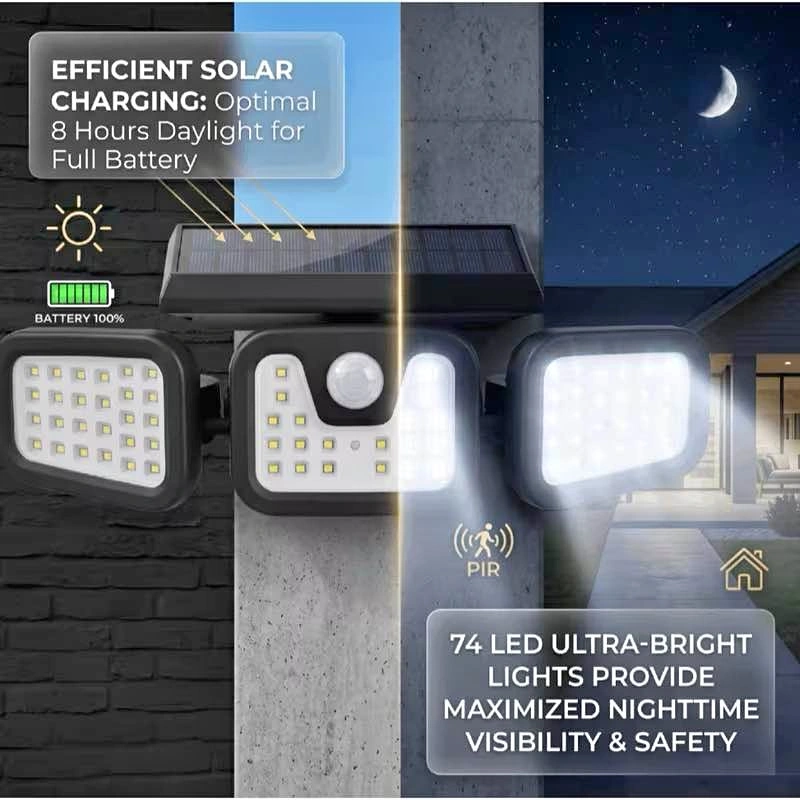 Extra Strong 74 LED Solar Motion Sensor Light