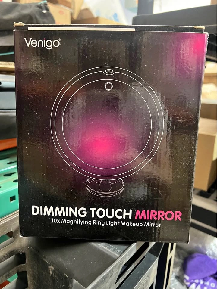 Venigo 10x Magnifying Dimming Touch Ring Light Makeup Mirror - B