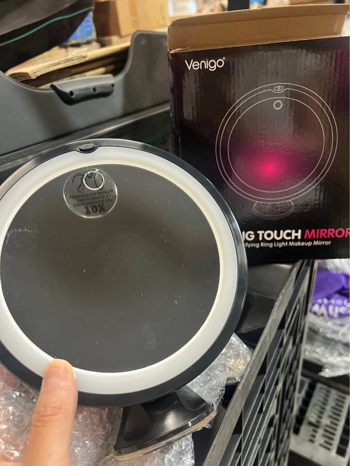 Venigo 10x Magnifying Dimming Touch Ring Light Makeup Mirror - B - photo 2