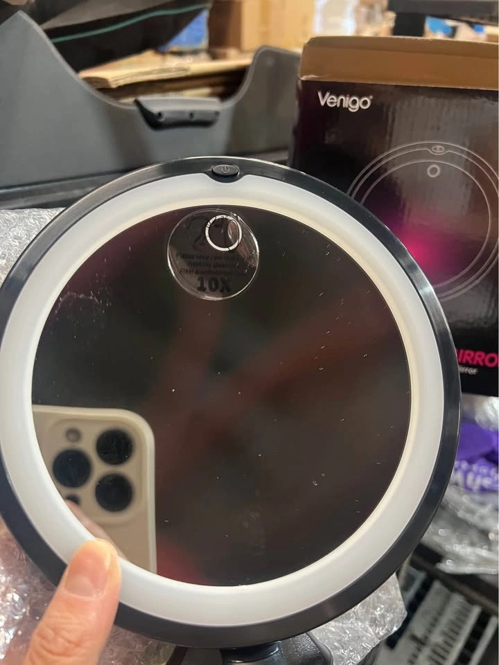 Venigo 10x Magnifying Dimming Touch Ring Light Makeup Mirror - B - photo 4