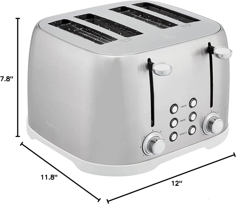 AmazonBasics 4-slice Stainless Steel Toaster - Brand New - photo 3