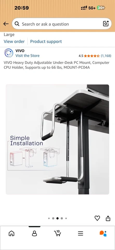 Adjustable VIVO Under-Desk PC Mount - photo 2