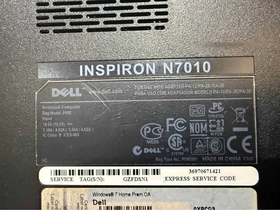 Dell Inspiron N7010 Laptop, No battery - photo 4