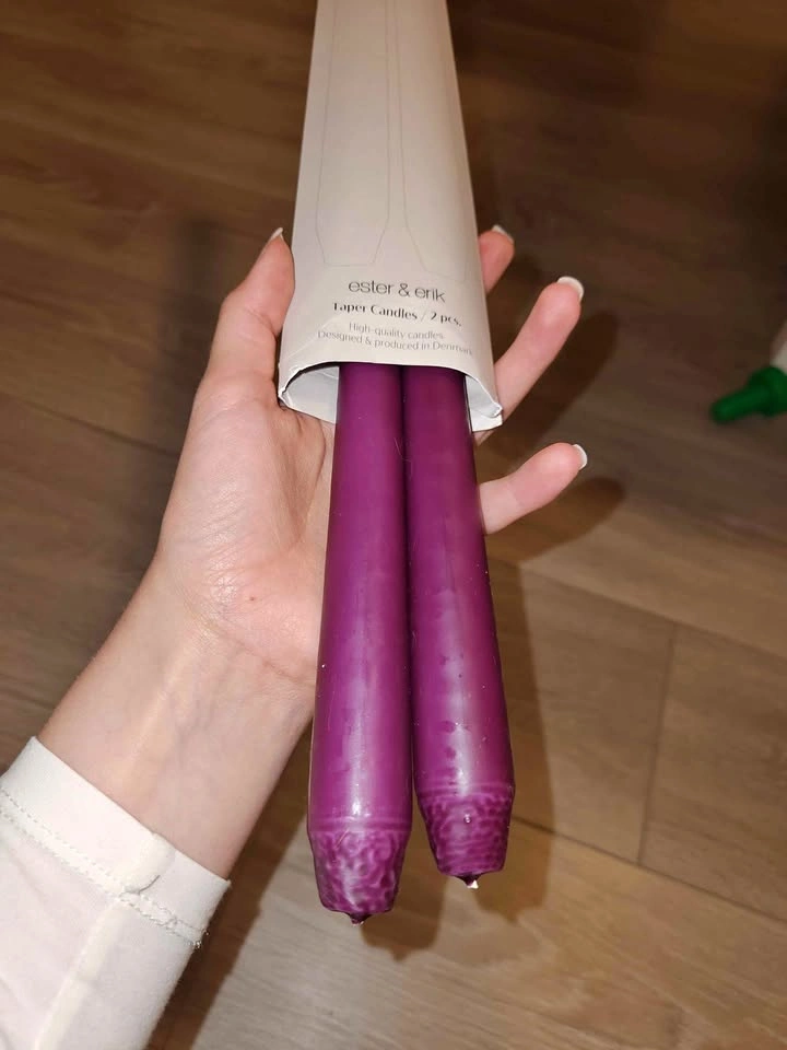 ester & erik Purple Taper Candles 2 pcs