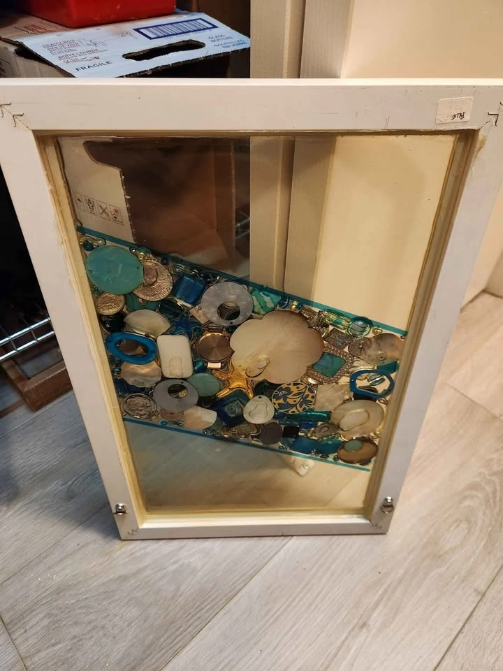 Epoxy teal green blue hand made art - photo 2