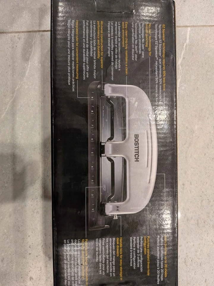 Bostitch All-Metal 3-Hole Punch 20 Sheet New - photo 4