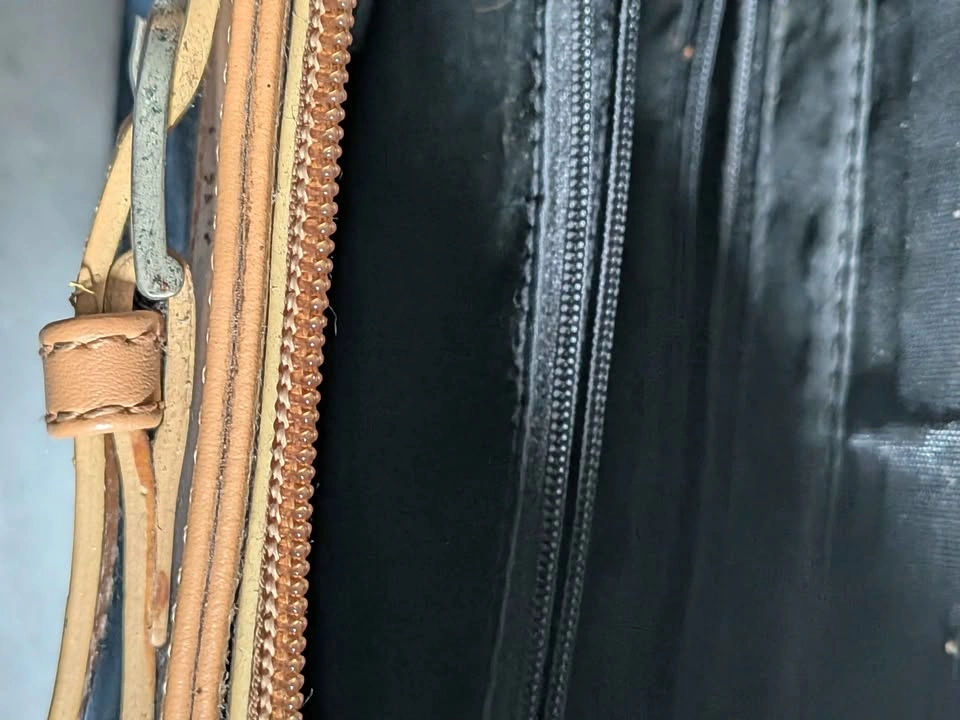 Vintage Denim and Tan Belted Shoulder Bag - photo 5