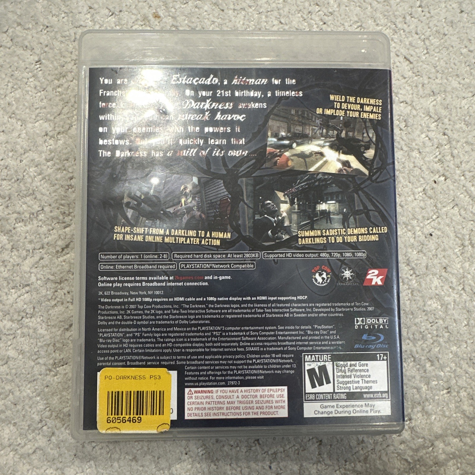 The Darkness - Sony PlayStation 3 PS3 CIB Complete Tested! - photo 2