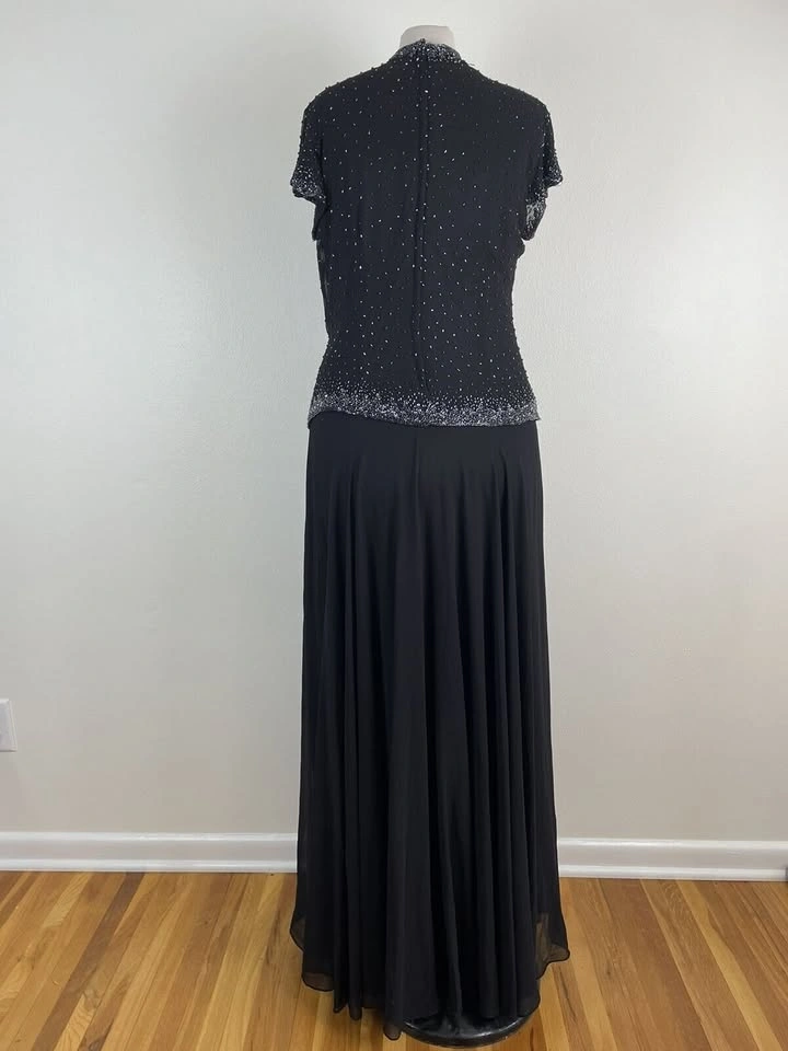 New JKara Black Beaded Chiffon Formal Dress - New w/ Tags - photo 2