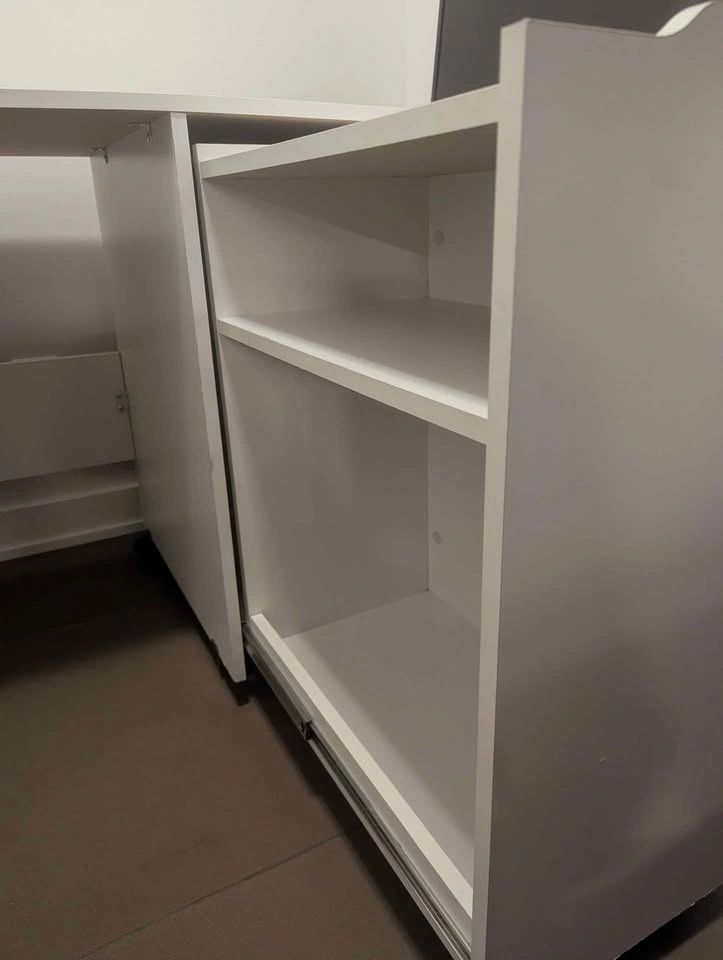 White Work Desk with Wheels - photo 2