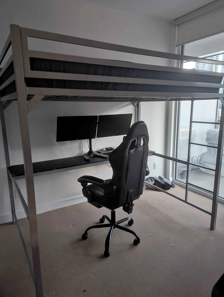 Full Size Loft Bed with Desk