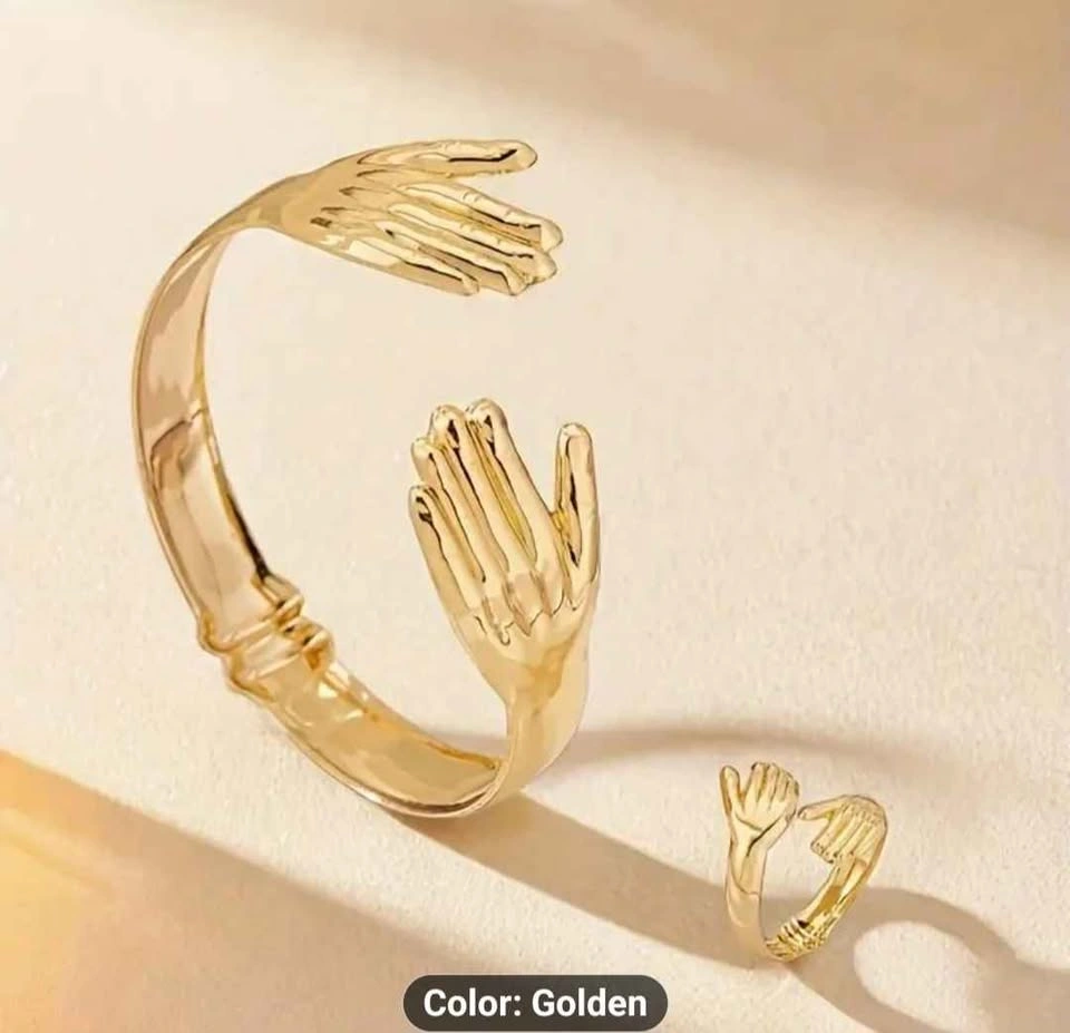 2pcs Stylish Open Ring and Bracelet Set - photo 2