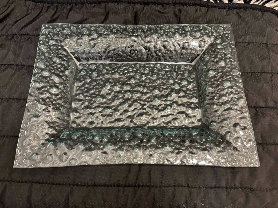 Beautiful Bubbled Glass Serving Platter $20obo