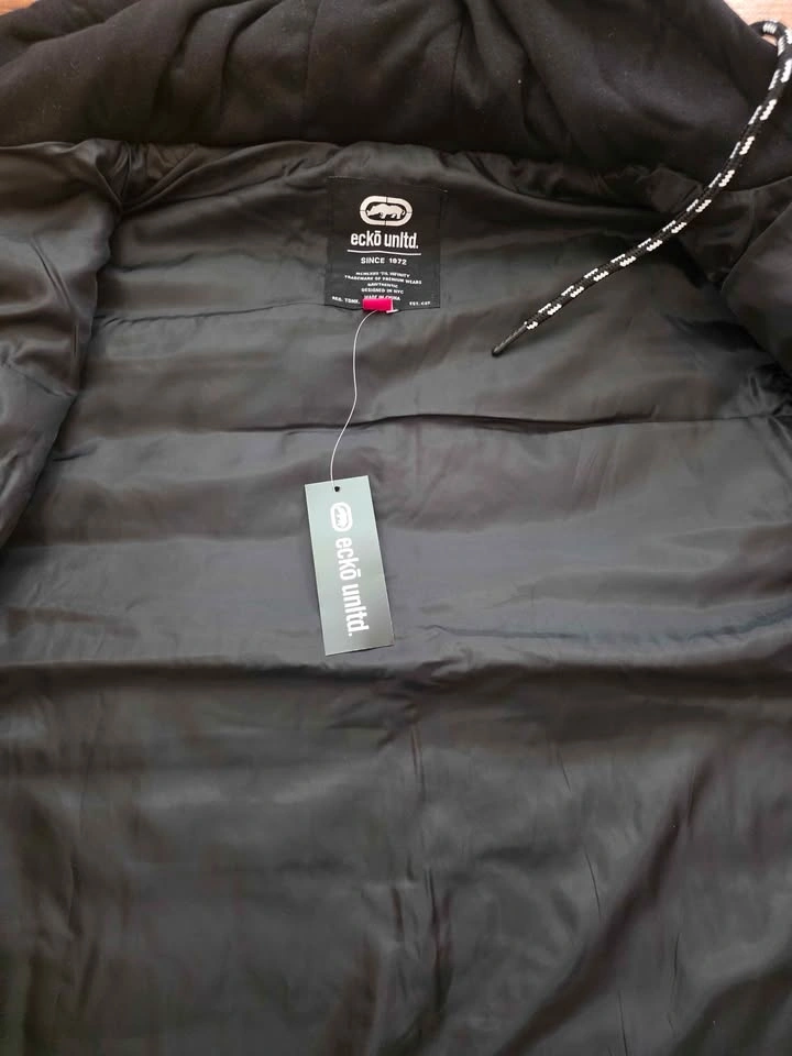 Ecko Unltd Black & Gray Camo Hooded Puffer Vest - Size M/L - photo 2