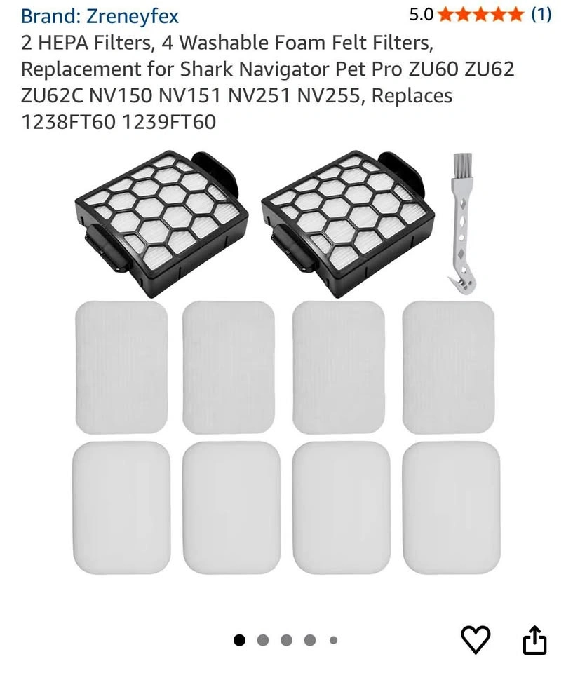 Shark Rotator Navigator Vacuum Filters (2 HEPA, 4 Foam/Felt)