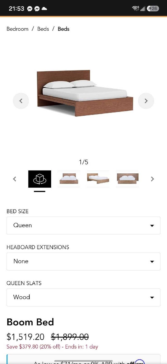 EQ3 Bed Frame - Solid Wood