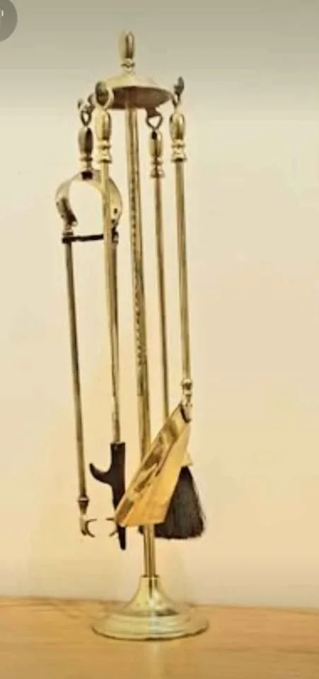 Antique Brass Fireplace Set image indicator(2)