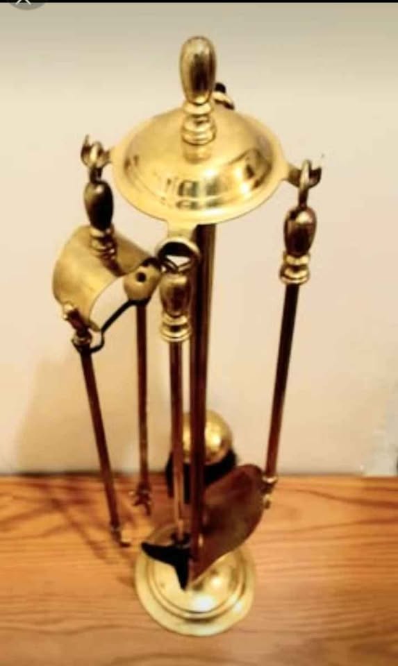 Antique Brass Fireplace Set - photo 3