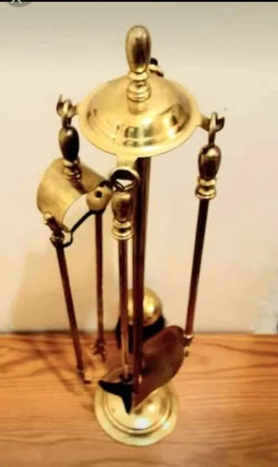 Antique Brass Fireplace Set image indicator(3)