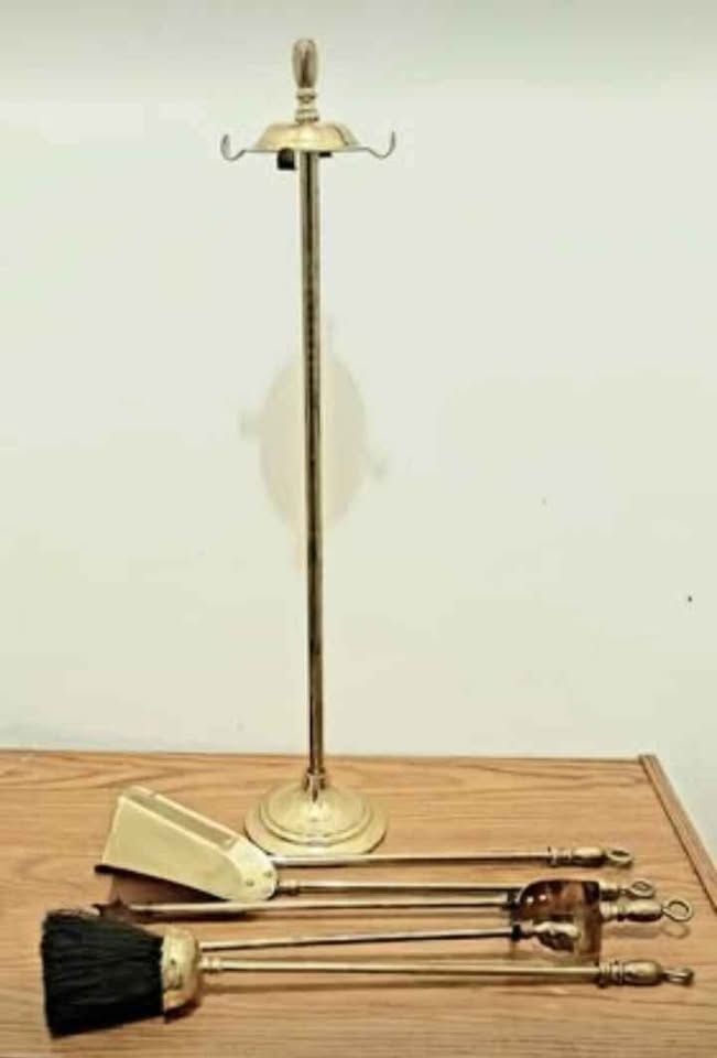 Antique Brass Fireplace Set - photo 4