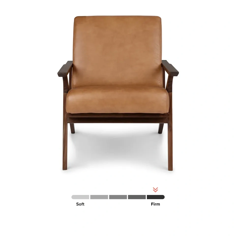 Article Otio Leather Lounge Chair - Walnut & Tan - photo 3