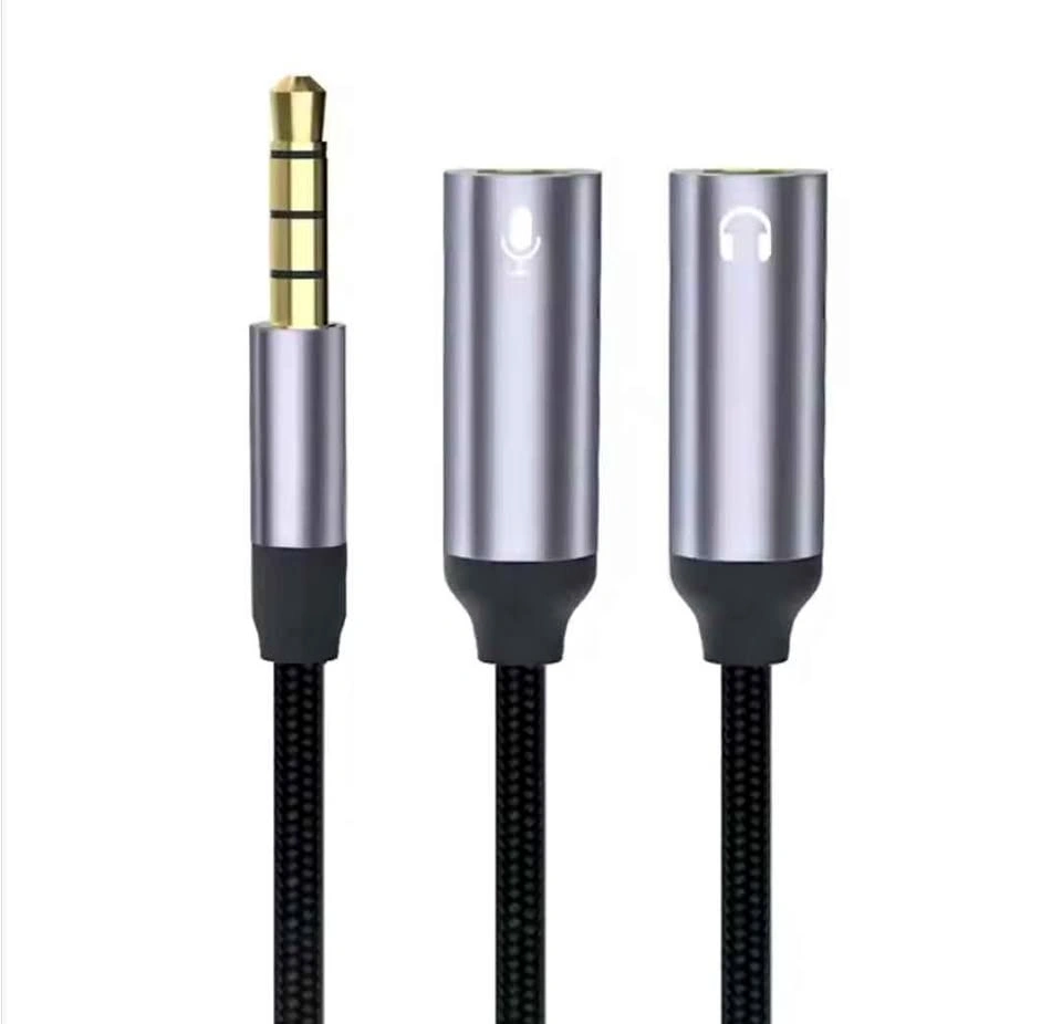 3.5mm Audio Splitter Cable Headphone Mic for PC Mobile