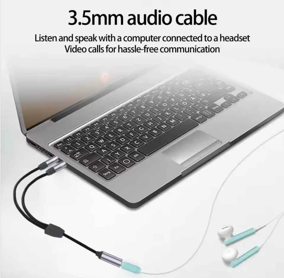 3.5mm Audio Splitter Cable Headphone Mic for PC Mobile - photo 2